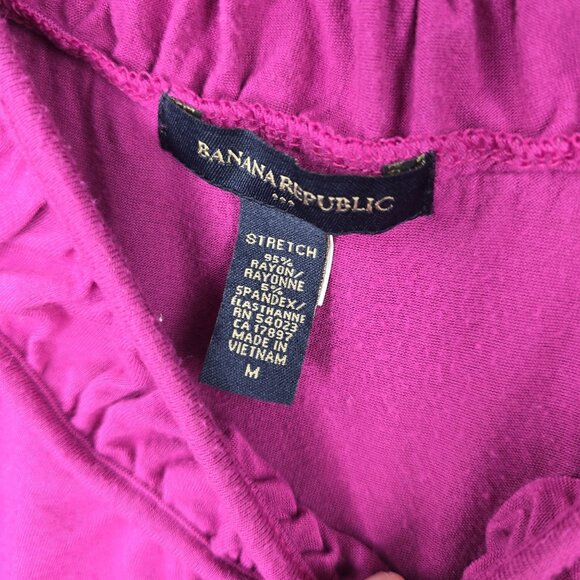 Banana Republic Womens Stretch Sleeveless Top Medium Pink Rayon Spandex Blend - Picture 2 of 5